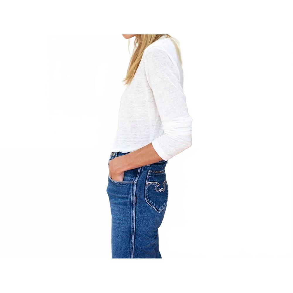NEW EMERSON FRY linen crew neck tee in white - Picture 4 of 7